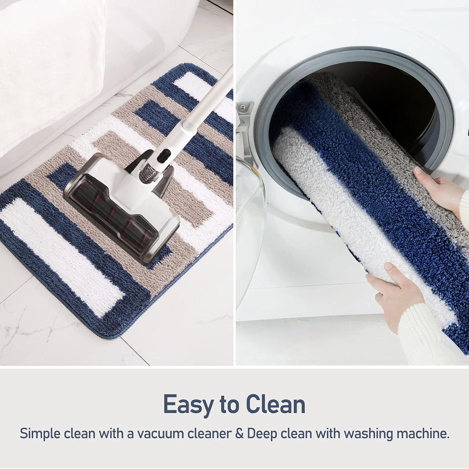 Thảm nhà tắm chống trượt Thảm nhà bếp Thảm phòng tắm mịn Thảm nhà tắm sợi nhỏ mềm, Nhanh khô, Thấm nước, Có thể giặt bằng máy-40 x 60cm（Xanh dương）