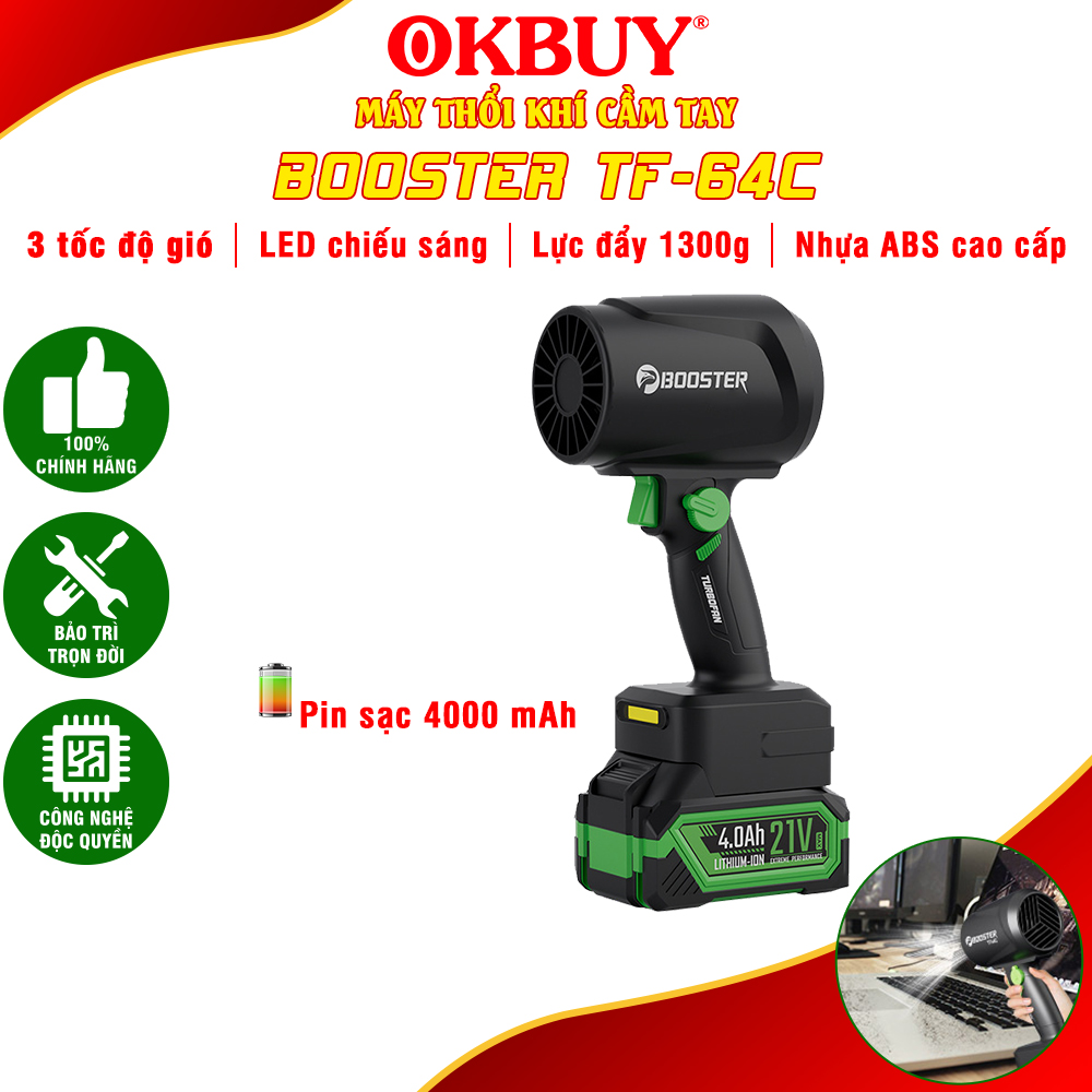 Máy thổi bụi cầm tay pin sạc công suất lớn Booster Boluojun TF-64C