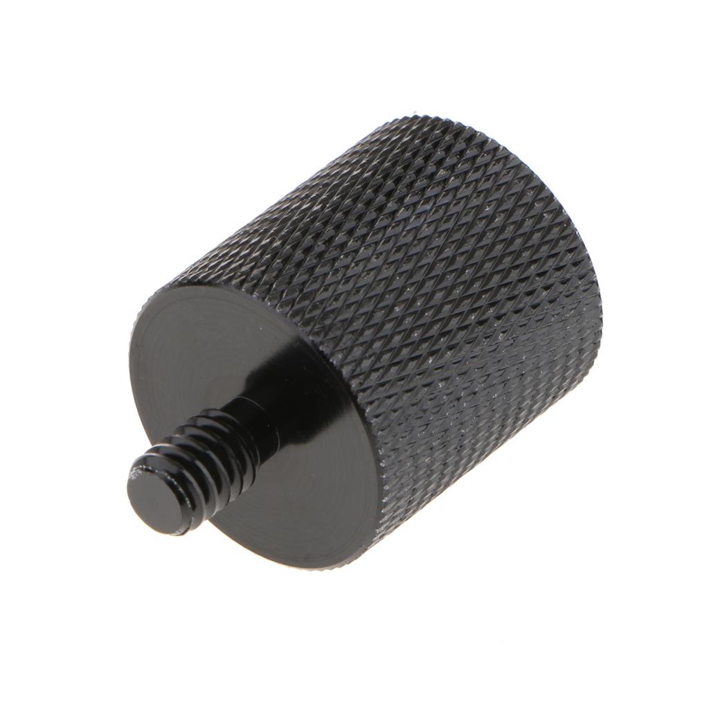 All Metal 5/8 27 Female To 1/4-20 Male Adapter Screw for Camera Microphone Stand - Black