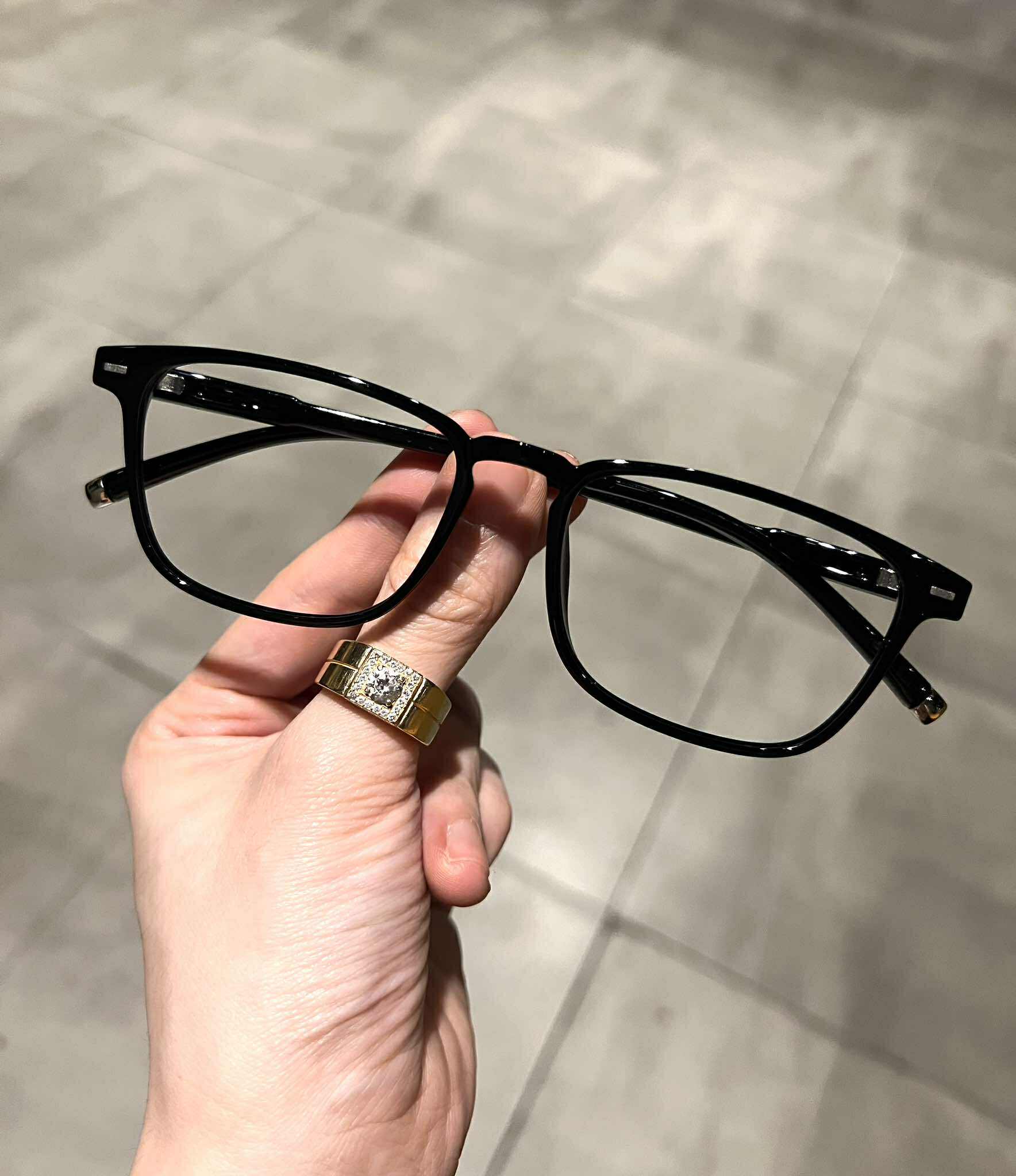 Kính gọng dẻo unisex dáng chữ nhật basic dễ đeo cho nam nữ