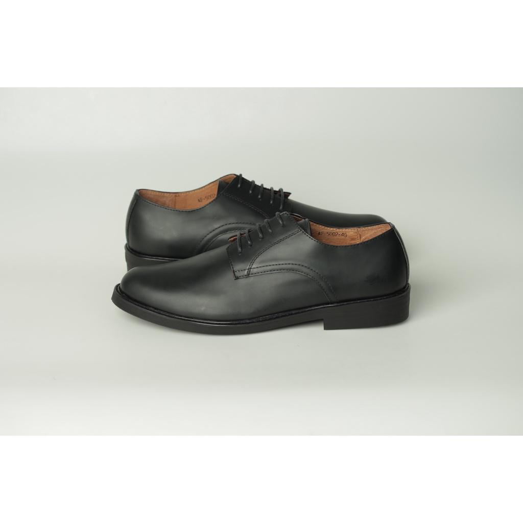 Giày Da Nam Cao Cấp, Da Bò Thật, Đế Đúc - Derby Brother Plain Toe GO Black - Cổ Điển, Sang Trọng - BRC062202