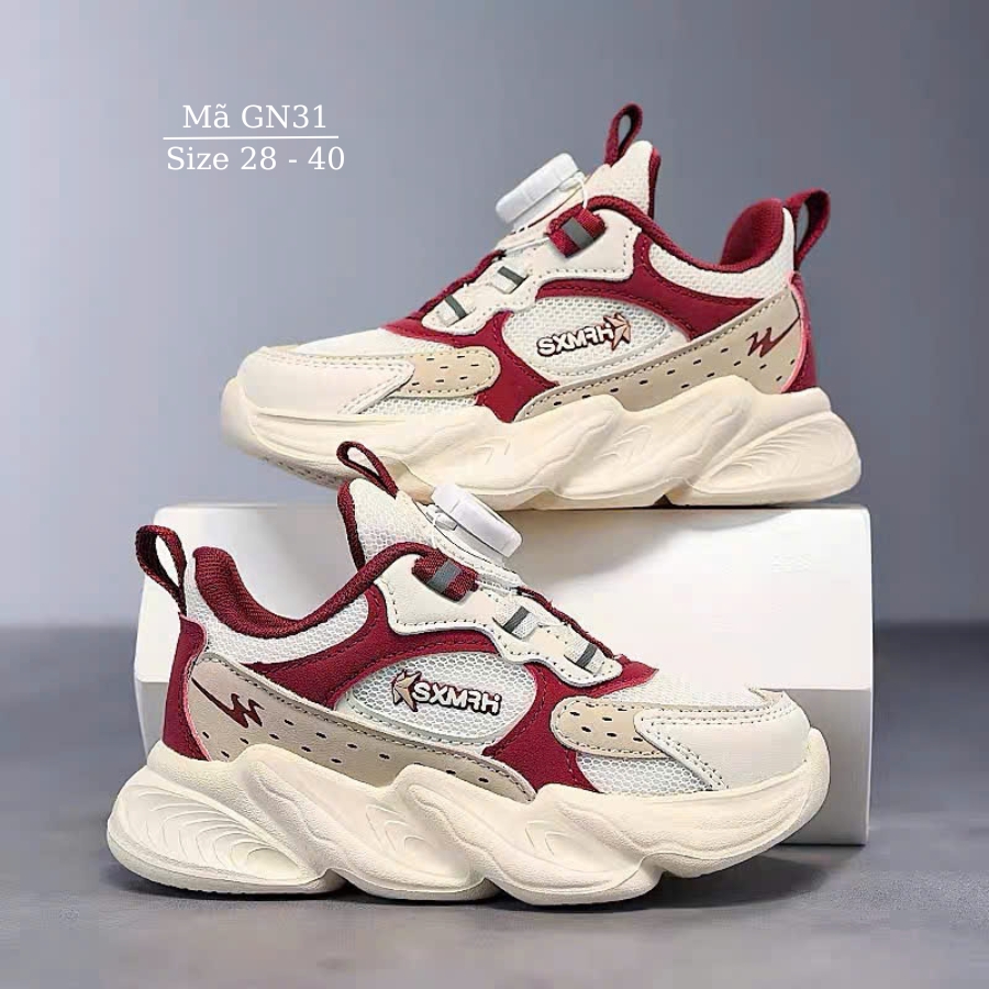 Giày thể thao bé trai bé gái W.KIDS 4 - 15 tuổi khóa xoáy núm vặn thông minh phong cách khỏe khoắn năng động cá tính GN31