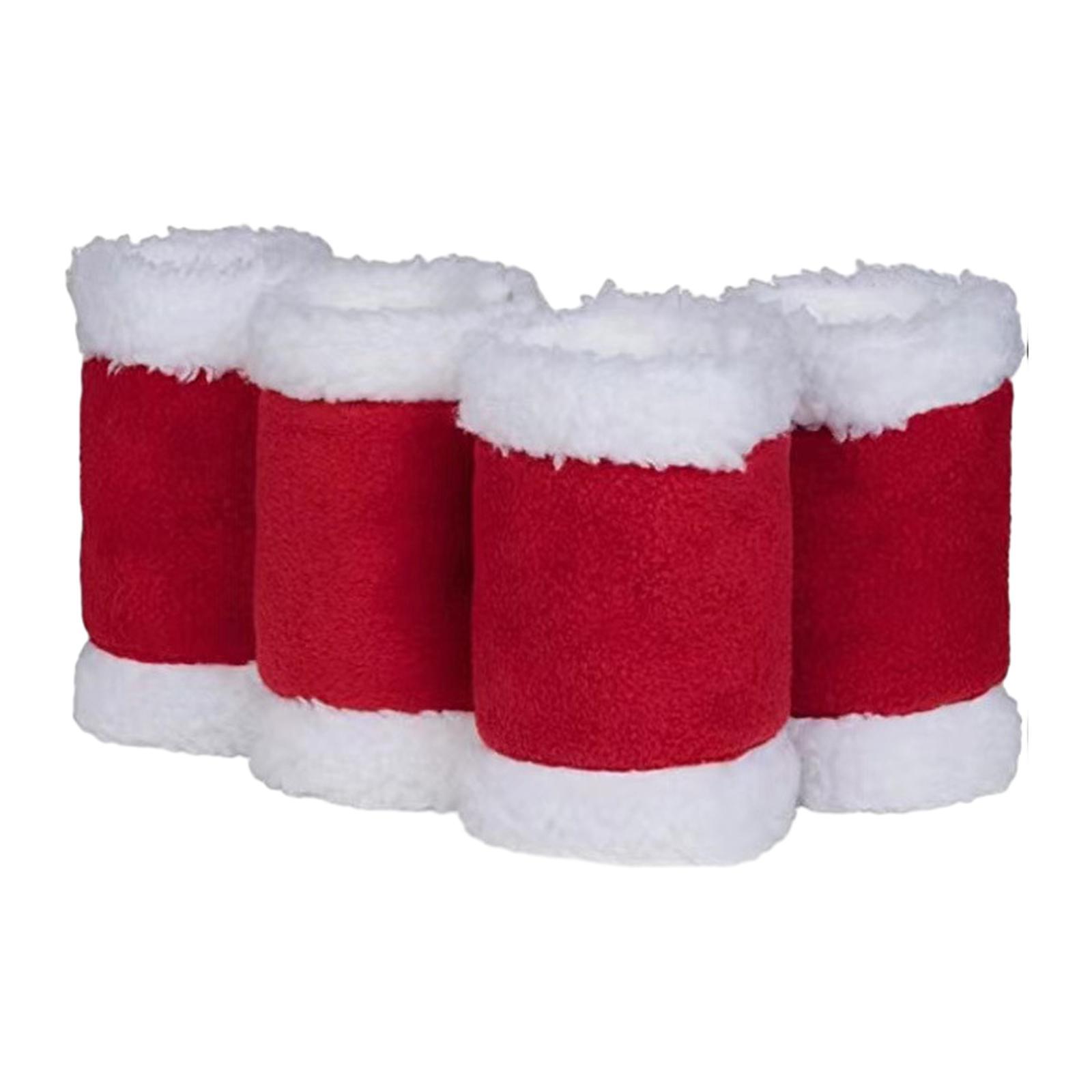 4x Horse Leg Wraps Breathable Fly Leg Boots for Livestock Christmas Dress up