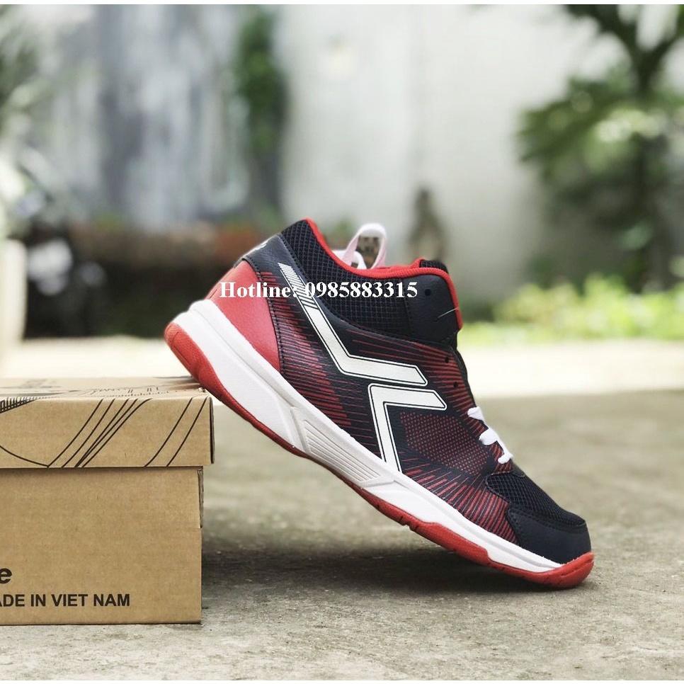 Giày bóng chuyền, bóng rổ cao cấp Hỏa trâu Spiking màu Xanh phối đỏ, đủ size nam/nữ 37-44