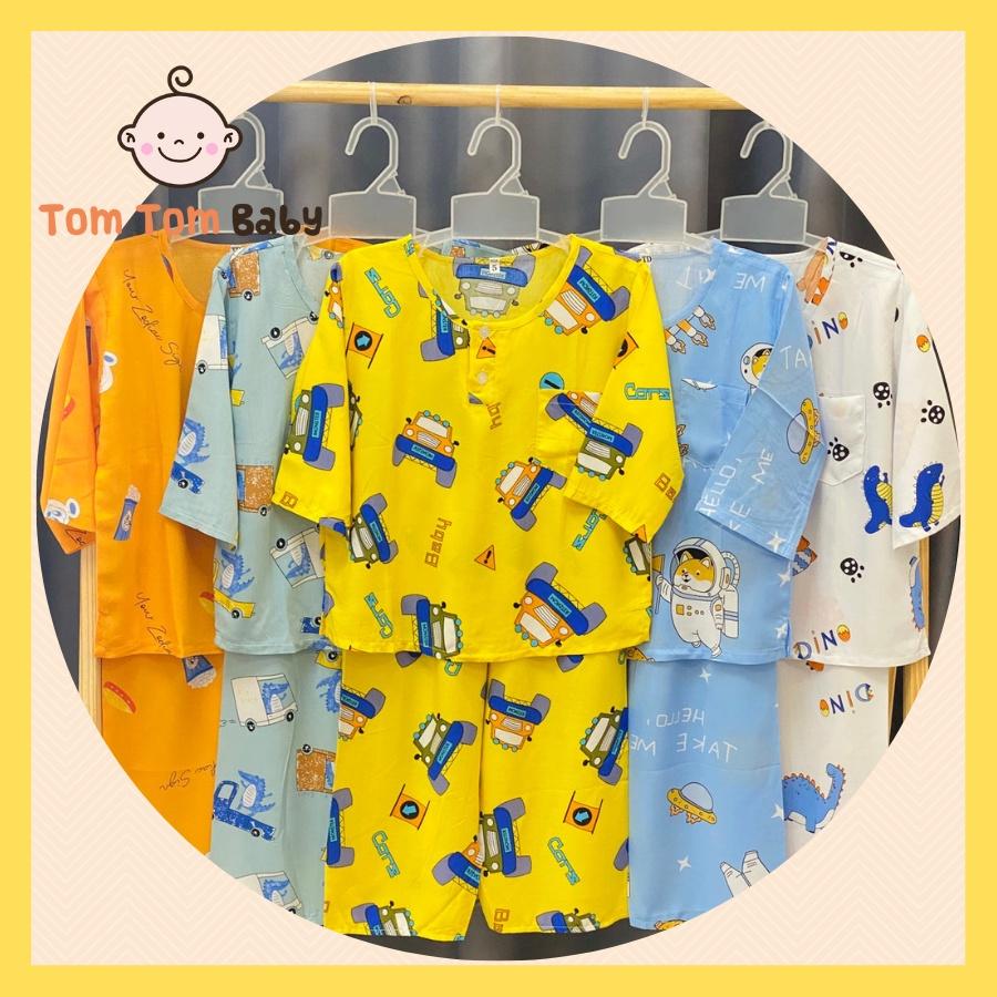 Bộ đồ ngủ bé Trai vải Tôn Tay Dài loại 1 - Nhiều size 1-14 cho bé 5-45kg | đồ bộ bé Trai | đồ tôn bé trai