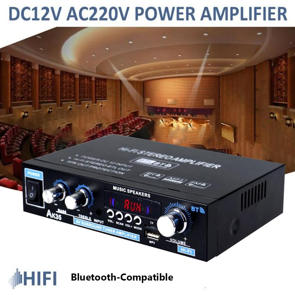 AK35 800W Bộ Khuếch Đại Âm Thanh Kỹ Thuật Số 2 Kênh Bluetooth 5.0 HiFi FM Âm Nhạc Tự Động Loa Siêu Trầm Loa Âm Thanh Nổi Nhà Ô Tô Bộ Khuếch Đại Công Suất Color: US plug