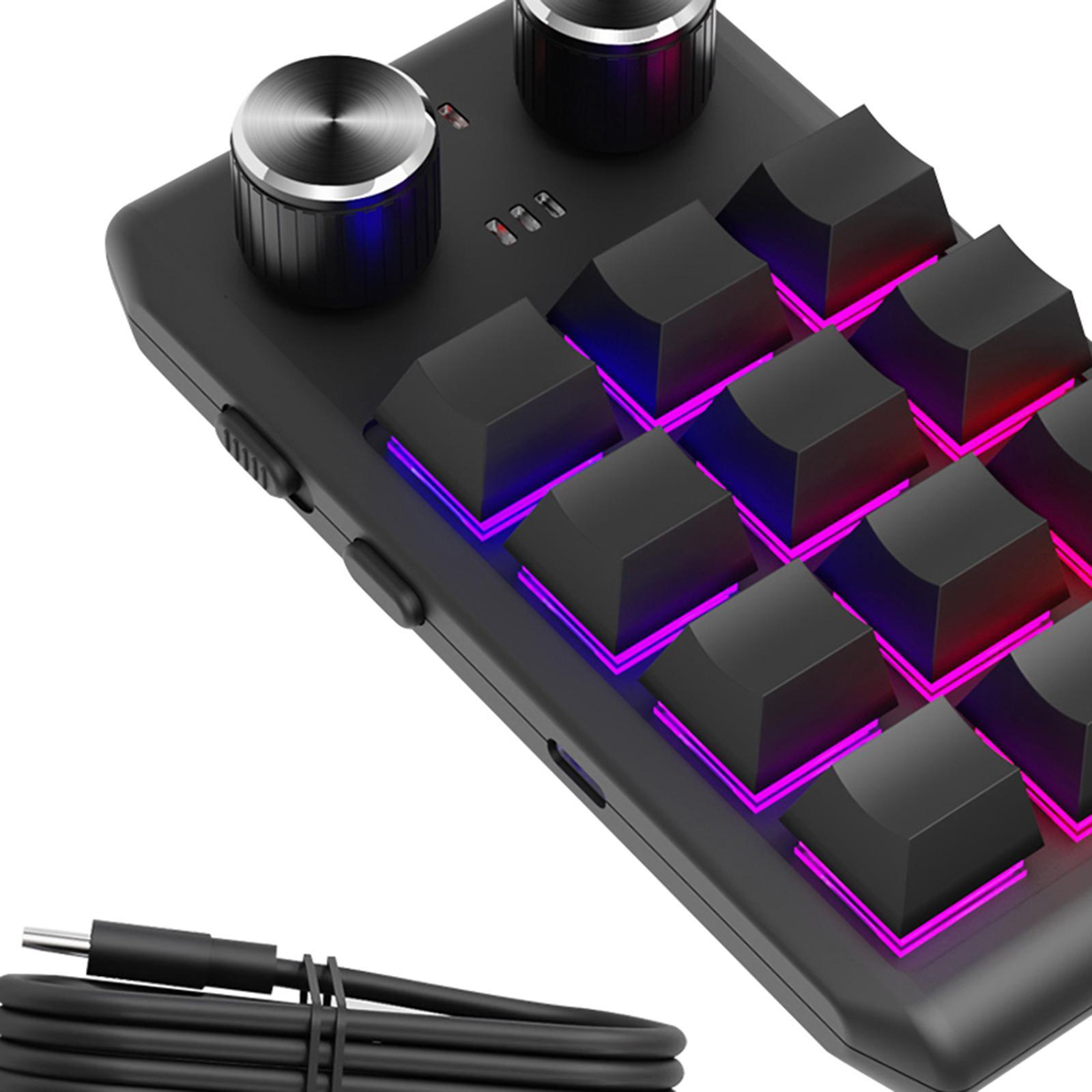 Mechanical Keyboard Non Slip RGB LED 12 Key for Laboratories Music Designers