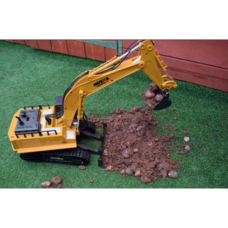 Máy xúc điều khiển từ xa - Bằng kim loại cao cấp Excavator Alloy 2.4g wireless remote control 1:16
