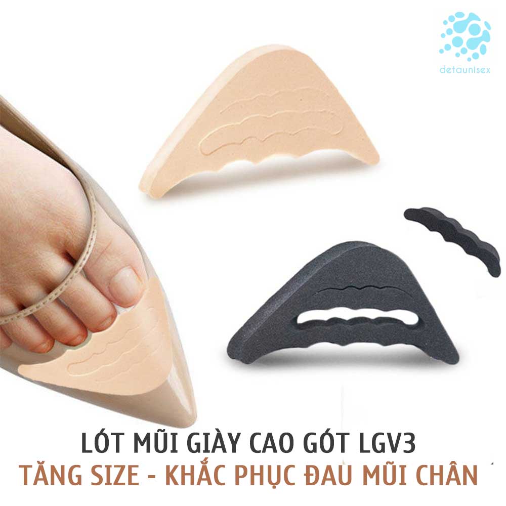 Miếng Lót Giày Tăng Size Giúp Giảm Đau Mũi Chân Detaunisex - LGV3