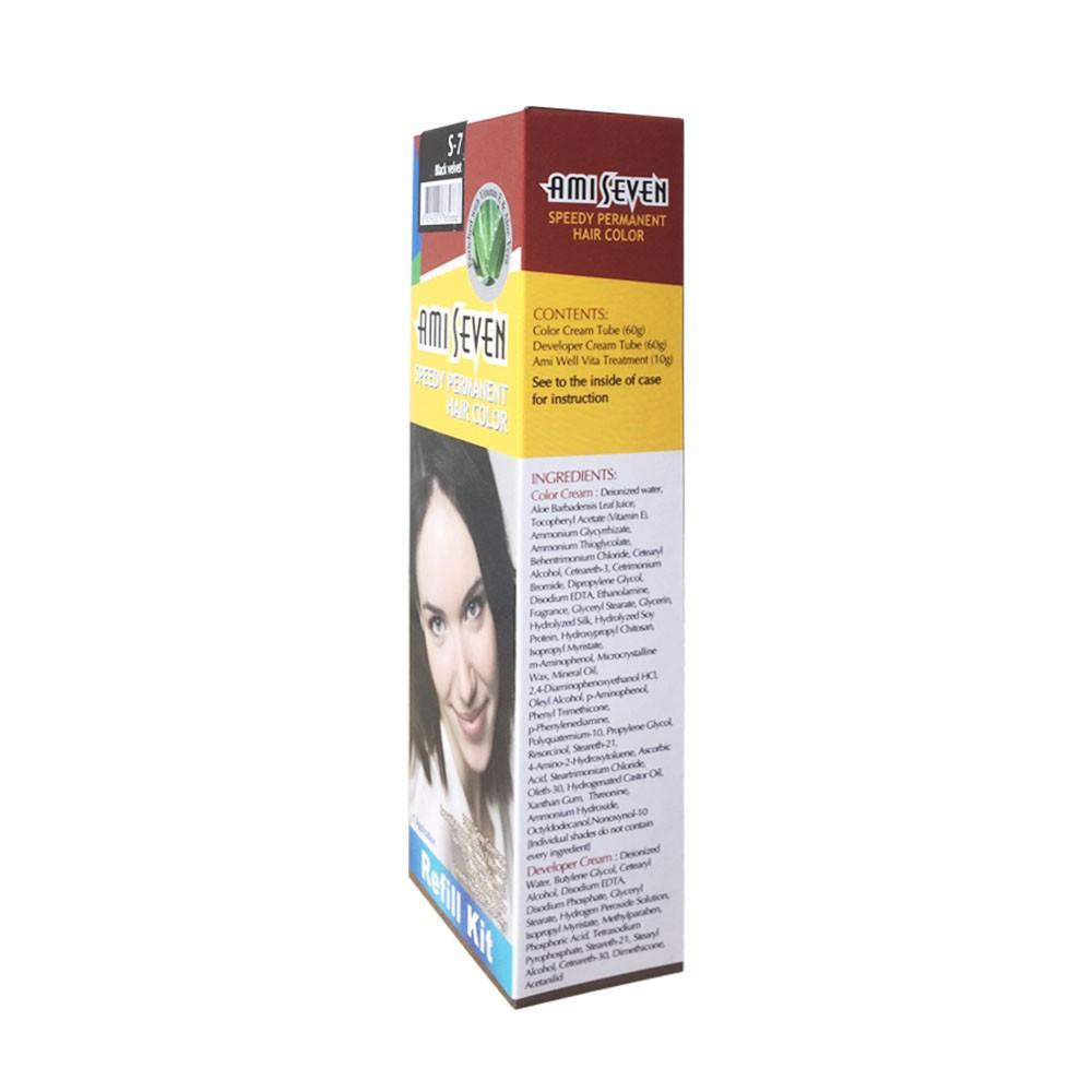 Nhuộm phủ bạc dược thảo Nhanh 7 Phút AMI SEVEN REFILL S7 Đen tự nhiên Hàn Quốc