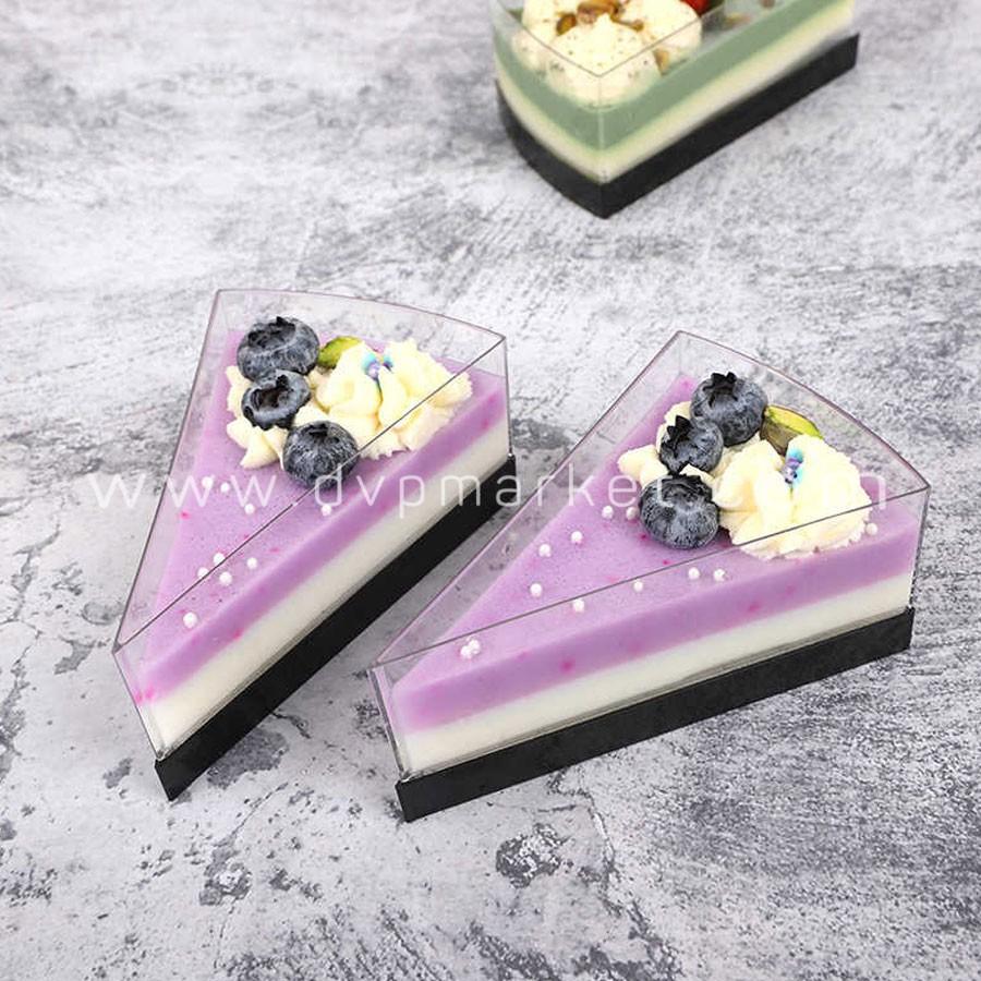 Ly nhựa bánh mousse hình tam giác kích thước 11.7*7.3*4.8cm LC48 (10c kèm nắp)