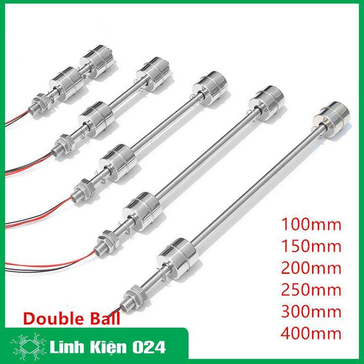 Công tắc cảm biến phao nước 2 phao thép 304 không gỉ điều chỉnh mức chất lỏng