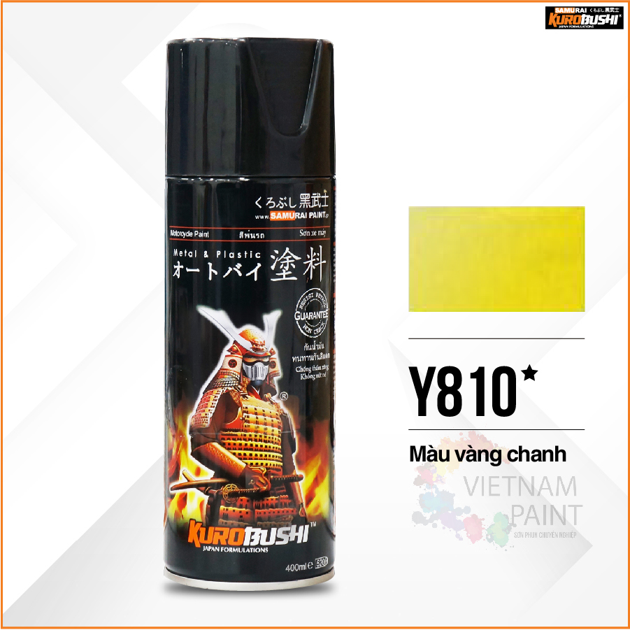 Sơn xịt Samurai Kurobushi - MÀU VÀNG CHANH Y810 (400ml)