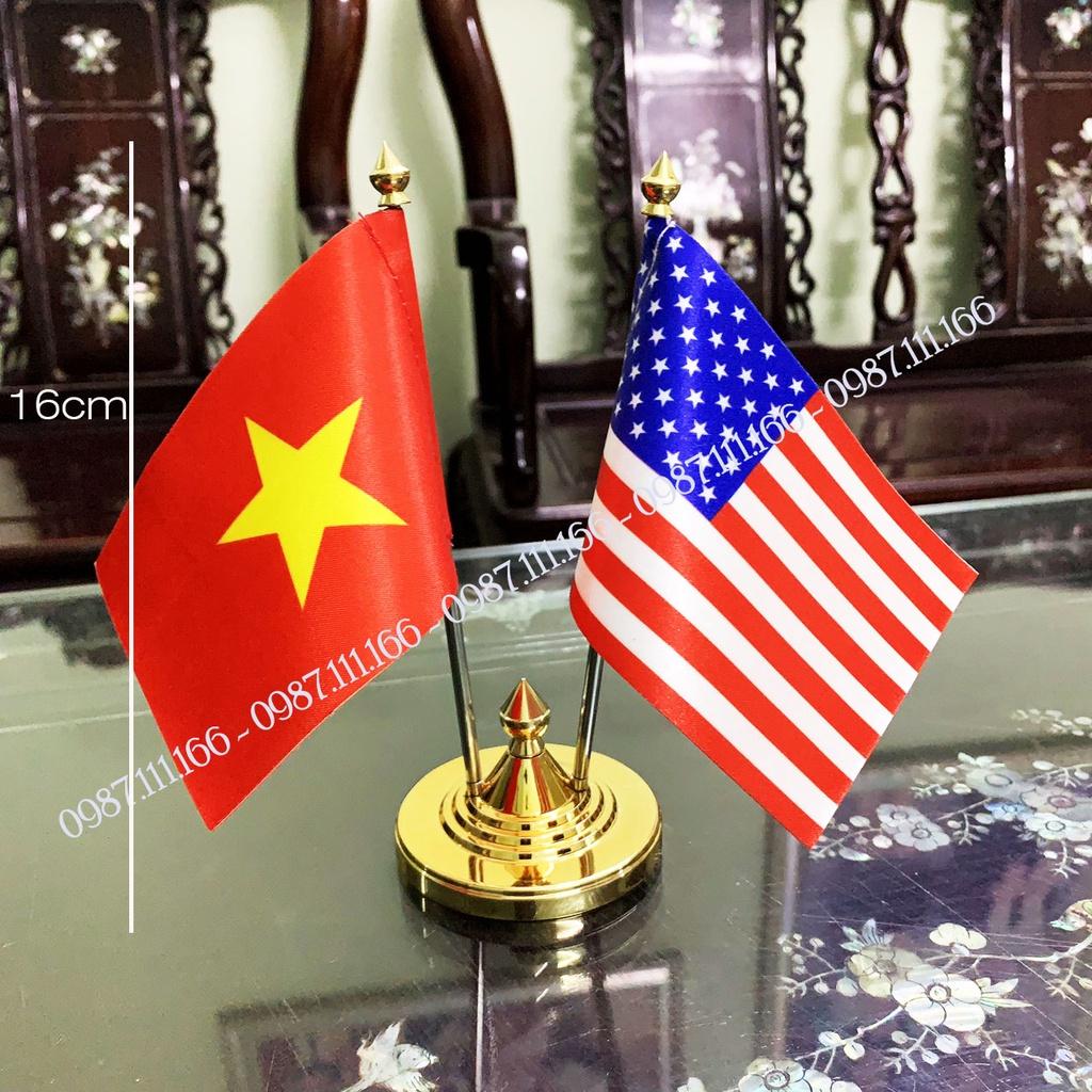 Bộ cờ để taplo xe oto Loại cắm 2 cờ Các Nước Tùy Chọn