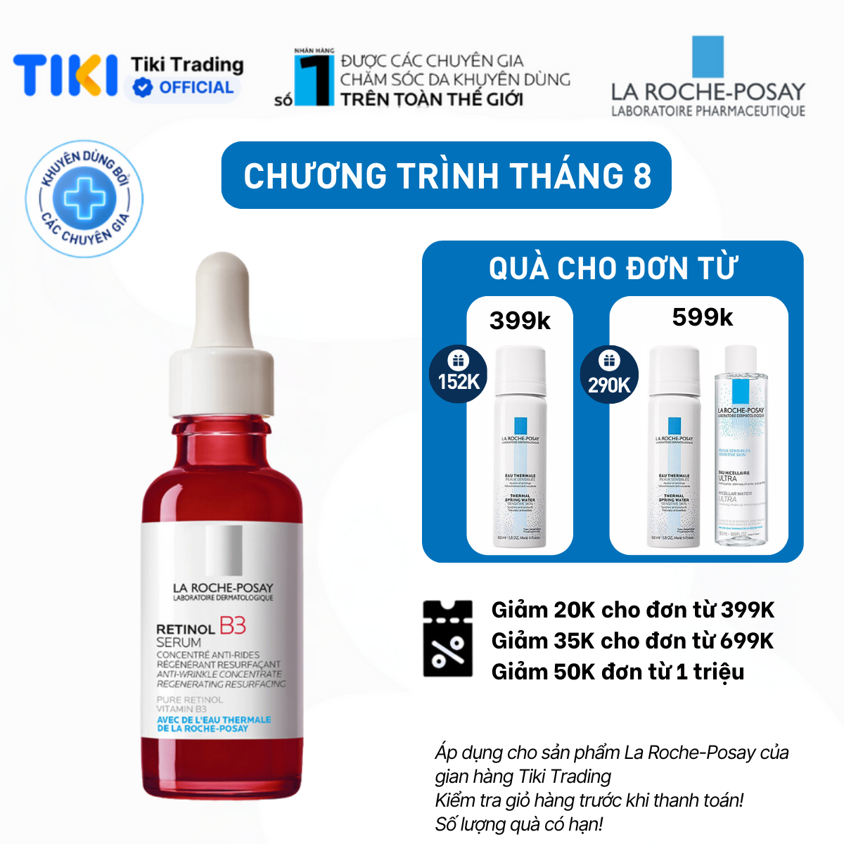 Dưỡng chất giúp giảm thâm nám, nếp nhăn và làm đều màu da La Roche-Posay Retinol B3 Serum 30ml
