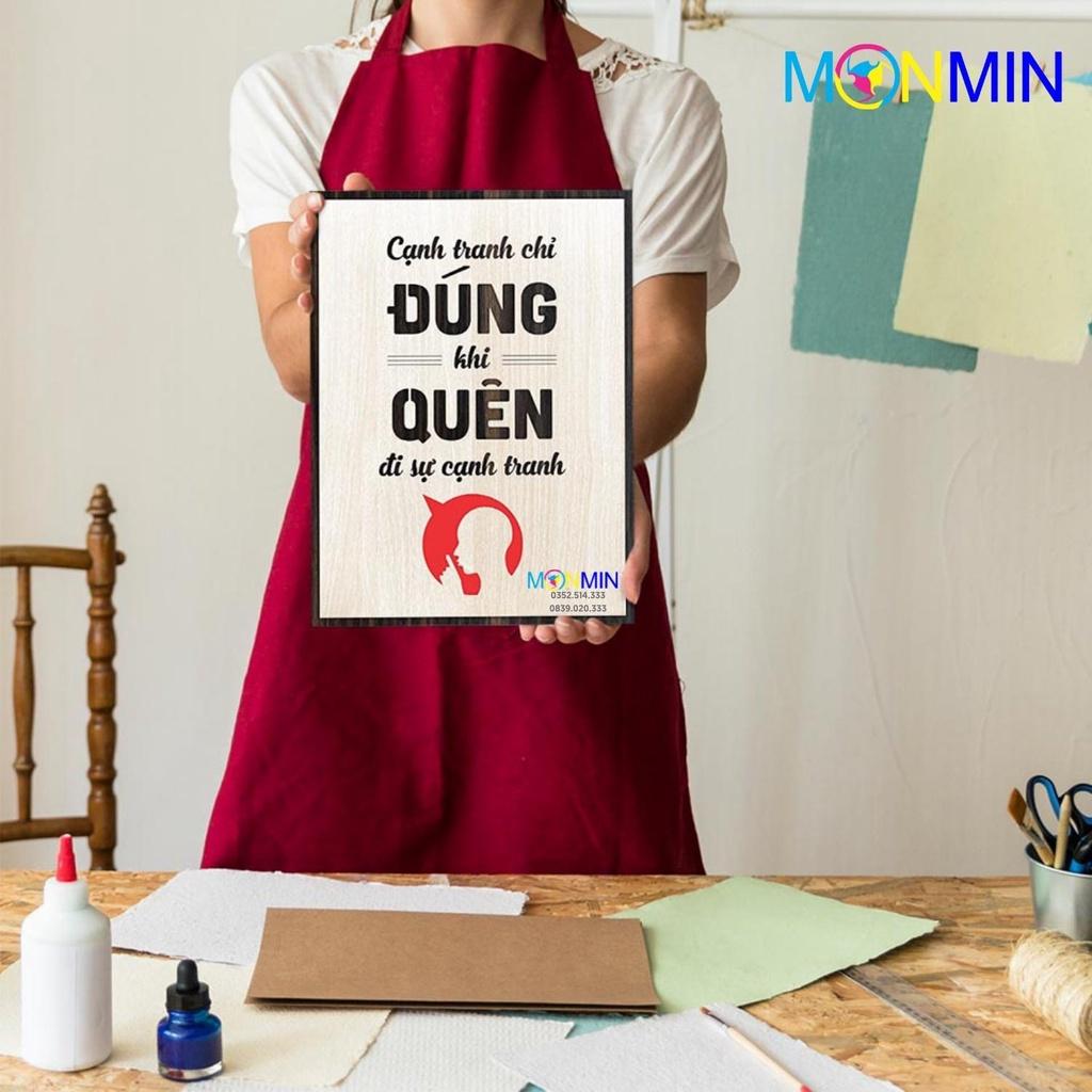 Tranh gỗ slogan tạo động lực Monmin M092 - Cạnh tranh chỉ đúng khi quên đi sự cạnh tranh