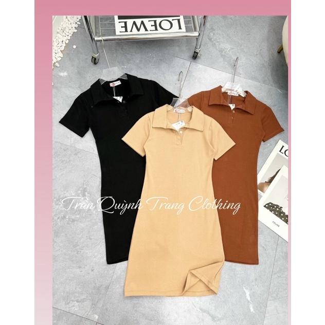 Đầm Body ,váy body cổ đức cộc tay chất cotton thun mát