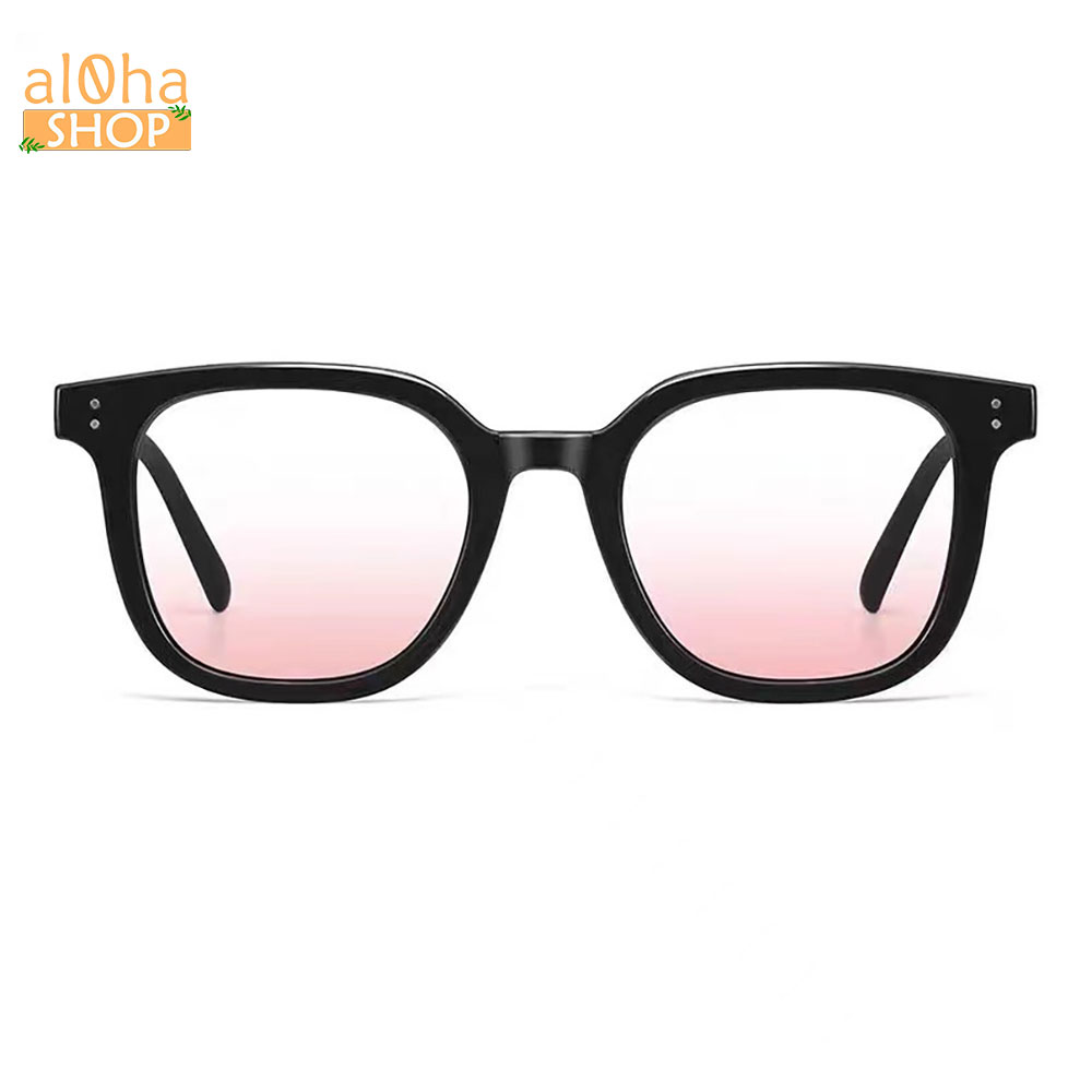 Mắt kính K0209 má hồng thời trang chống bụi gọng nhựa vuông tròn unisex nam nữ - al0ha Shop