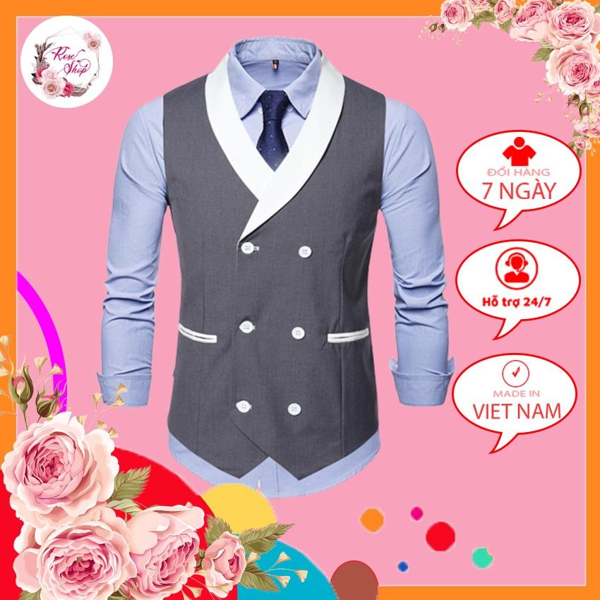 Gile Hàn Quốc,Áo Gile nam cổ vest thiết kế sang trọng lịch lãm, có đai sau lưng cách điệu trẻ trung tôn dáng Mã H66