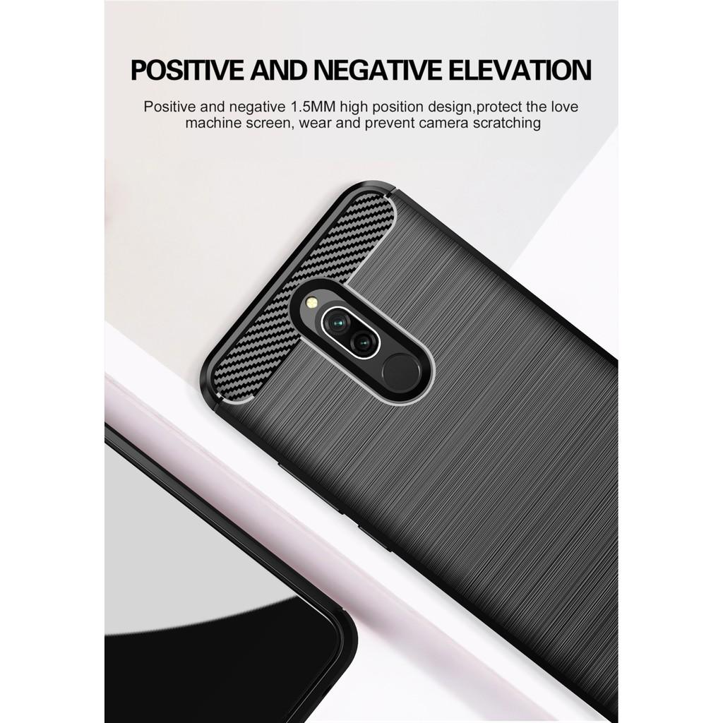 Ốp lưng cho Xiaomi Redmi 8 8A dẻo Cacbon phay xước chống sốc chống vân tay