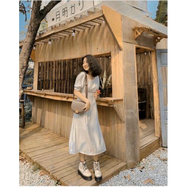 ĐẦM NỮ VINTAGE BUỘC NƠ SAU LƯNG