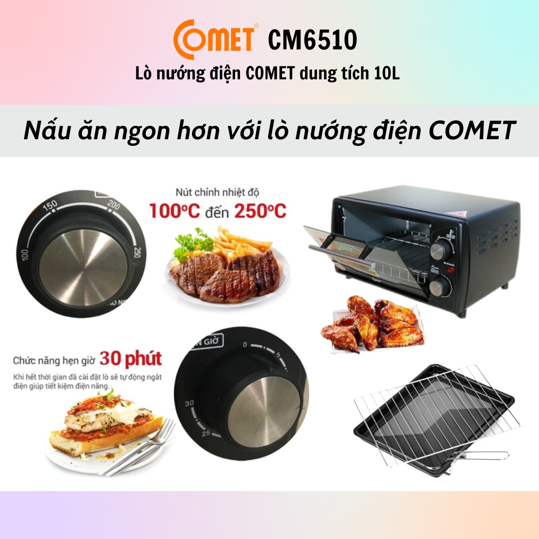 Lò Nướng Điện Comet CM6510 (10l) - CM6516 (18L) - Hàng Chính Hãng - Bảo Hành 12 Tháng