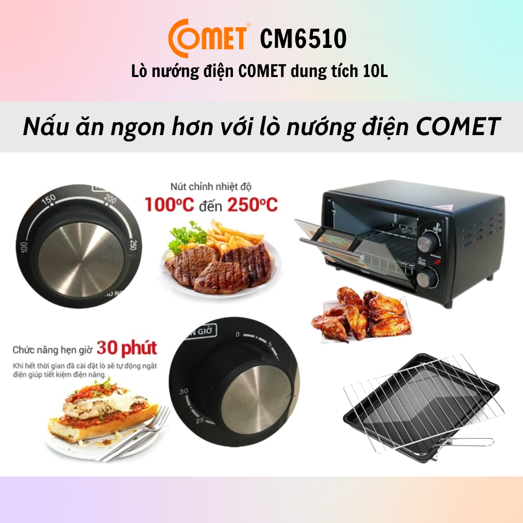 Lò Nướng Điện Comet CM6510 - CM6516 - Hàng Chính Hãng - Bảo Hành 12 Tháng