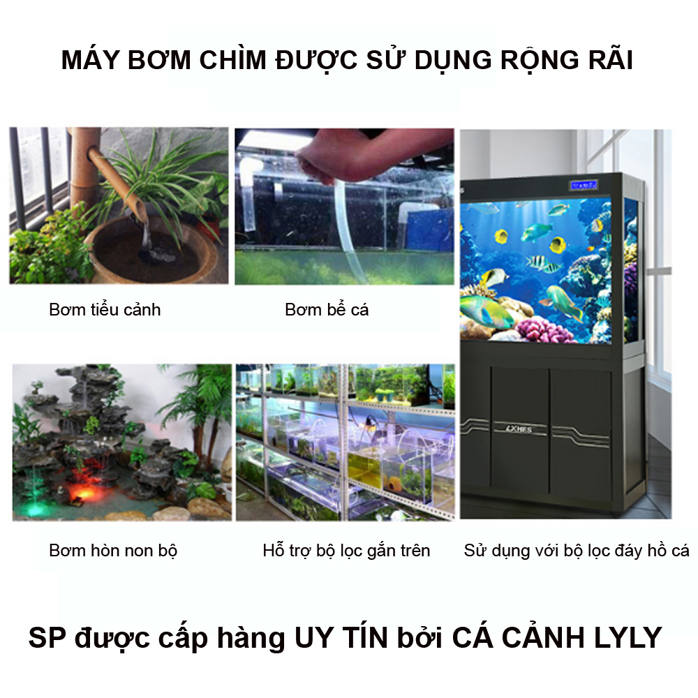 Máy bơm chìm bể cá BY hút cặn đáy bơm hồ koi, quạt điều hòa BAOYU BY102 BY103 30W BY104 40W BY105 50W cao cấp 