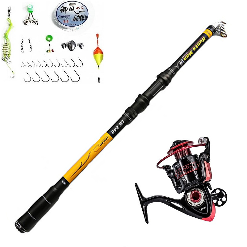 Cân câu Huntes Man carbon - Kèm máy kim loại LK 4000 cao cấp - Tặng kèm 9 phụ kiện 008