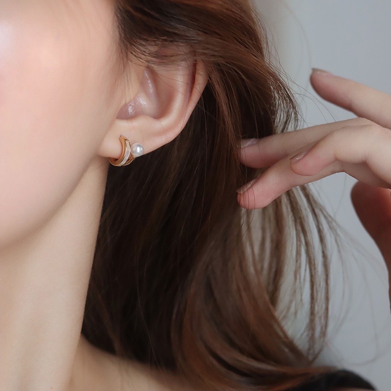 Khuyên tai kiểu hàn quốc đính ngọc