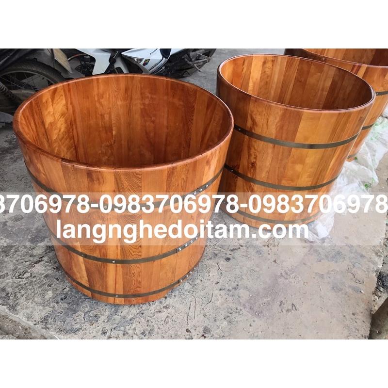 Bồn tắm gỗ pomu bo viền cao câp