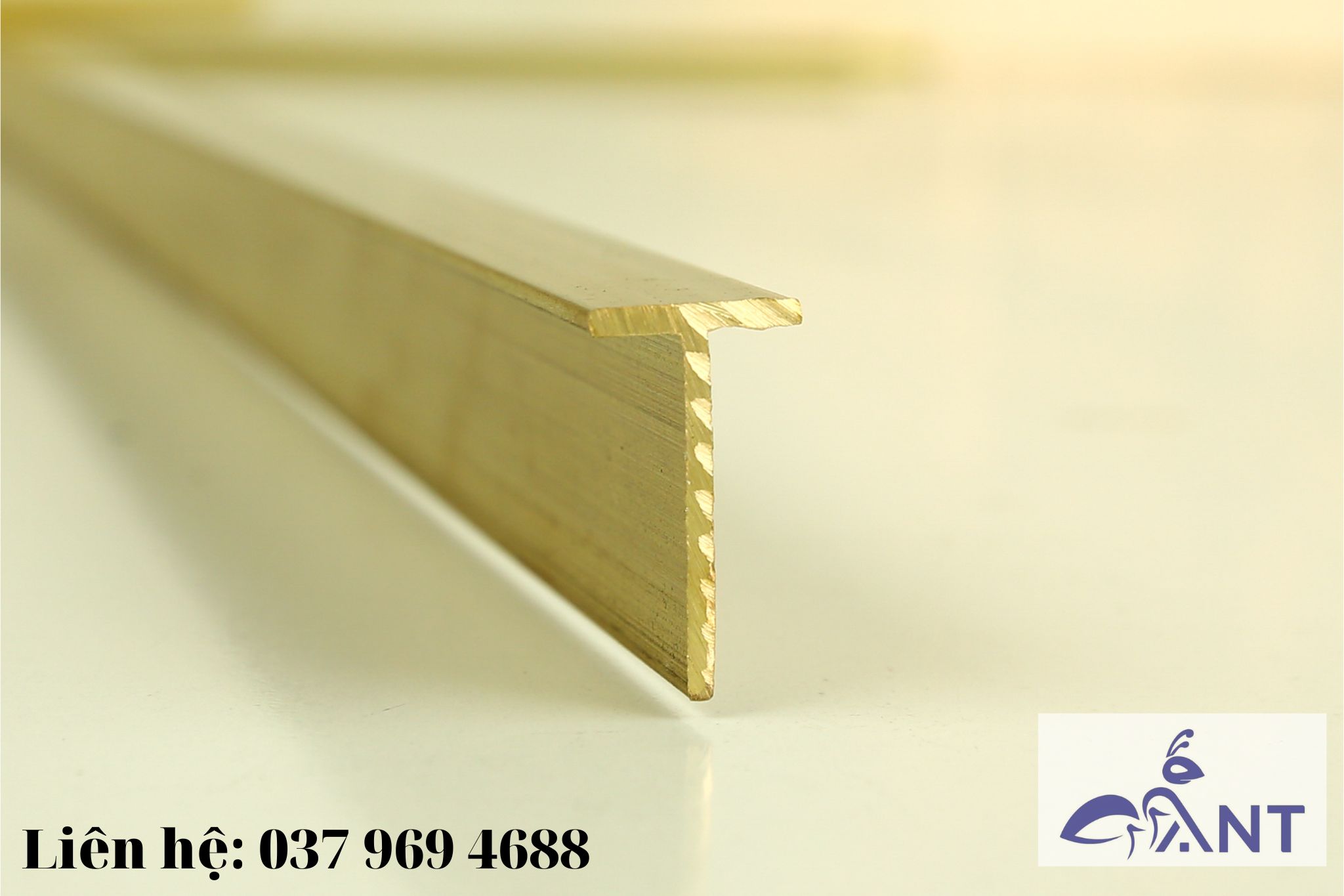 Nẹp đồng t12x20t vàng, thanh dài 4m, hỗ trợ cắt theo kích thước, trang trí nhà cửa