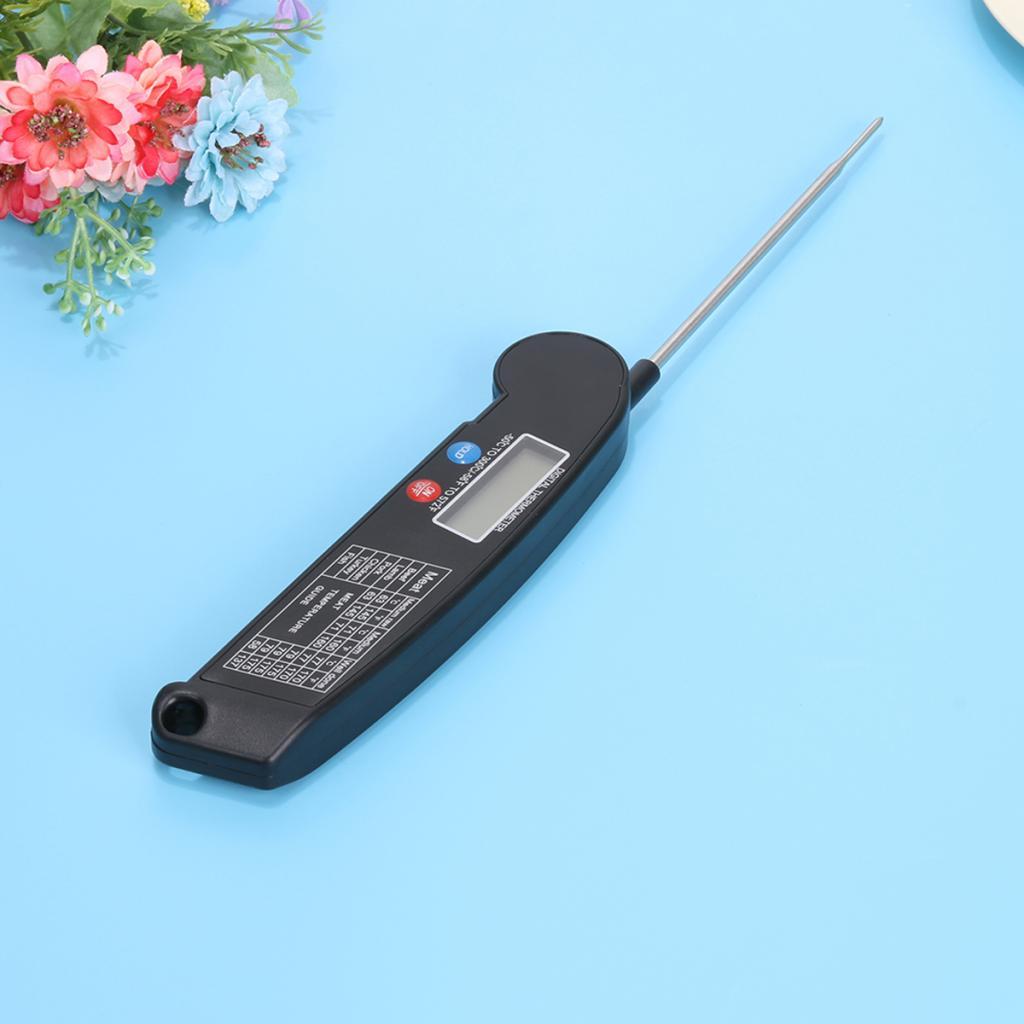 LCD Digital Instant Read Kitchen Food Thermometer With Folding Long Probe BBQ Meat Water Milk Household Cooking Temperature Tools