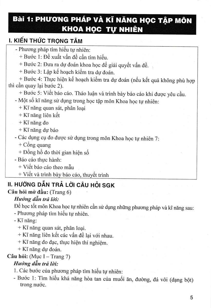 Sách tham khảo- Hướng Dẫn Trả Lời Câu Hỏi Khoa Học Tự Nhiên 7 _HA