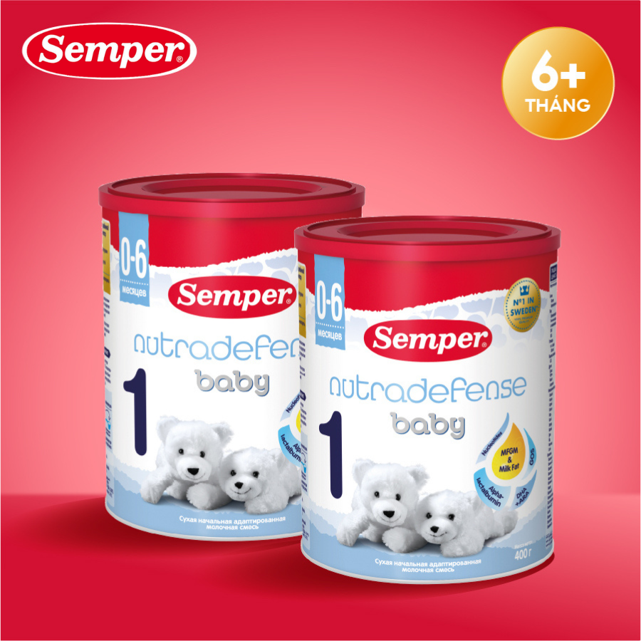 Combo 2 Sữa bột công thức Semper Nutradefense Baby 1 400g/hộp
