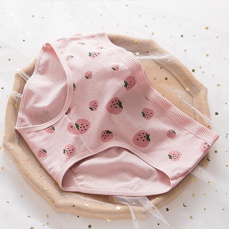 Quần Lót Nữ Cotton Siêu Thoáng Nâng Mông Dâu Tây Siêu xinh QL08