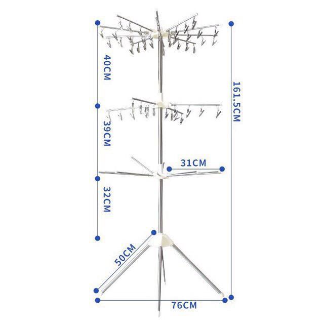 Shop Vân Phương _ Cây phơi đồ đa năng inox 3 tầng cao cấp