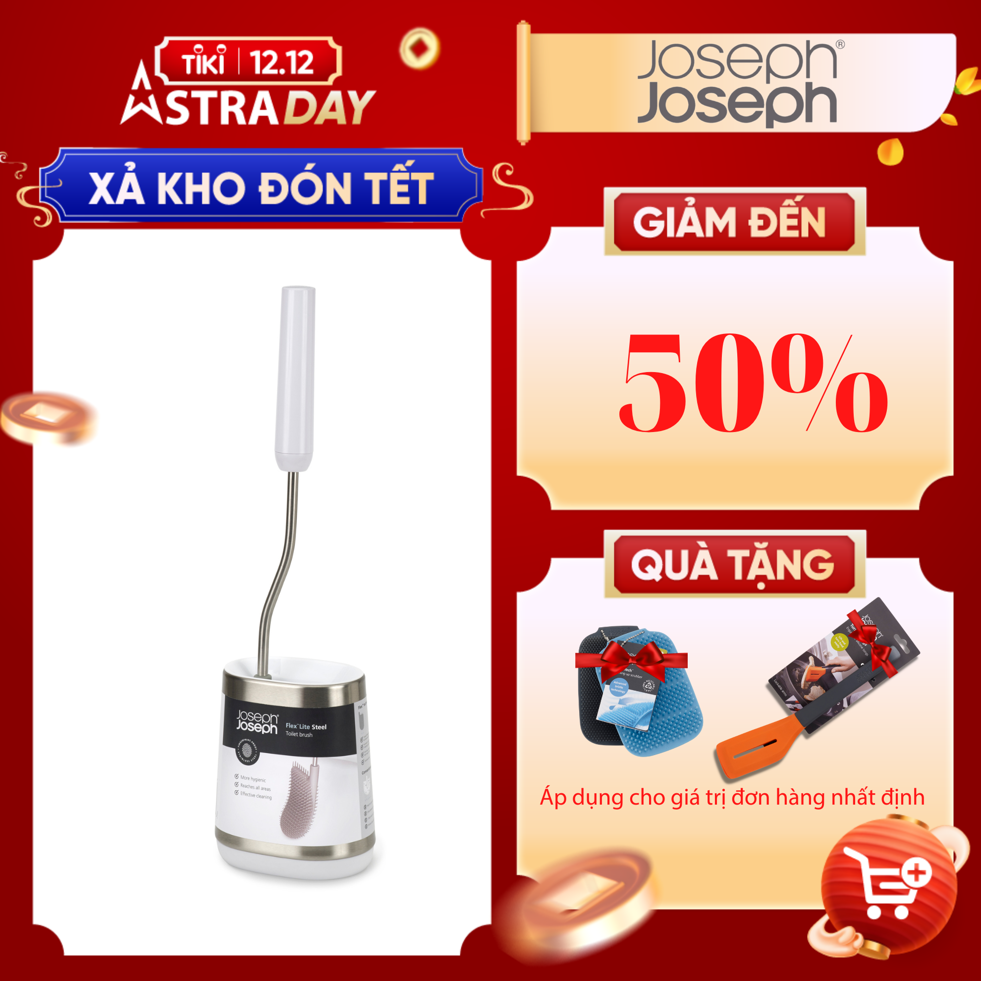 Cọ Toilet Silicon Cao Cấp Joseph Joseph 004038 - Flex Lite Steel Toilet Brush