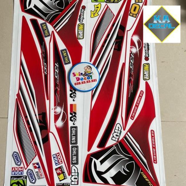 Tem rời exciter 2011 Lc dán xe đỏ 3 lớp chống nước ko bay màu