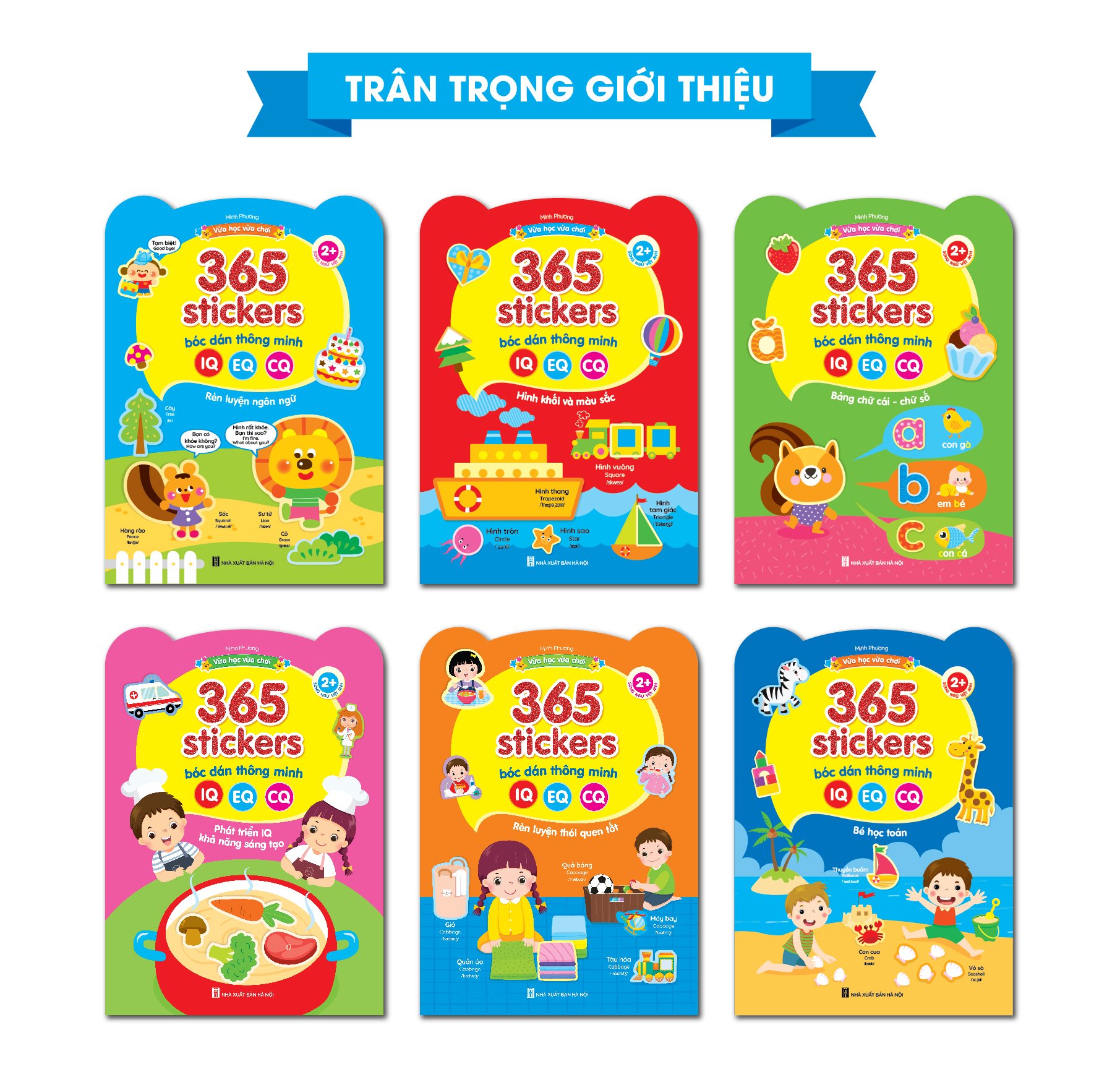 Trọn Bộ 6 Cuốn 2000+ Stickers Bóc Dán Thông Minh (Dành Cho Trẻ Từ 2-6 Tuổi) - Giúp bé phát triển IQ, EQ, CQ