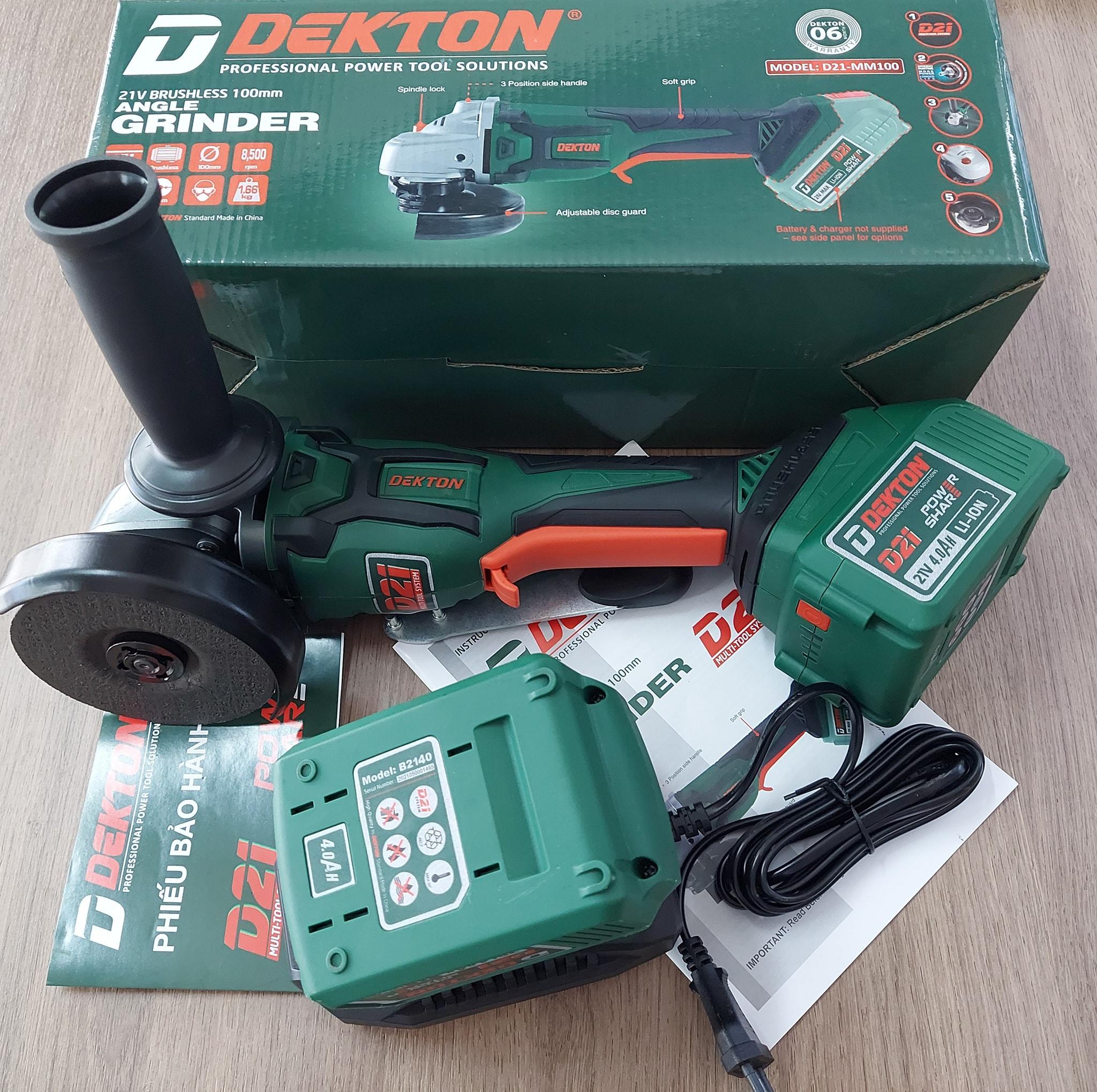 MÁY MÀI GÓC 100MM DÙNG PIN 21V DEKTON D21-MM100 - HÀNG CHÍNH HÃNG