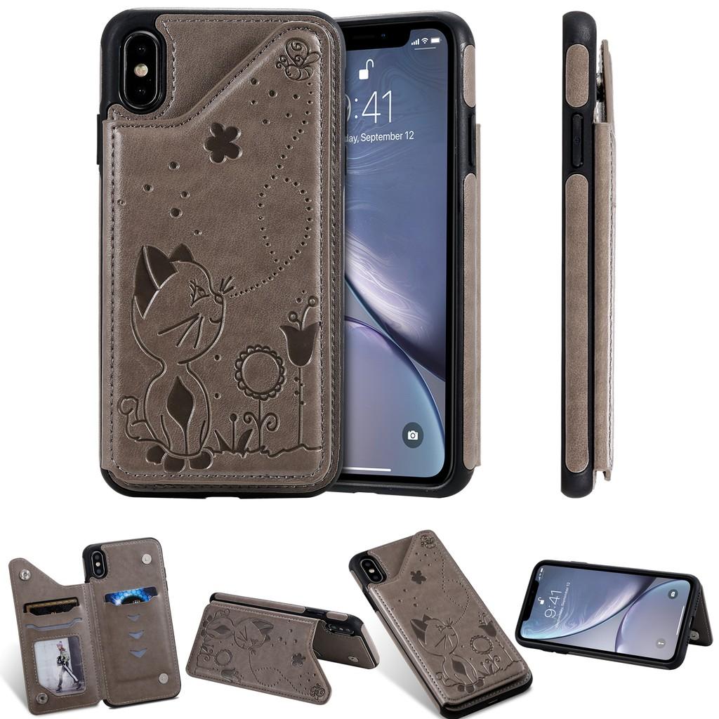 Ốp lưng da ví gập cho iPhone X XS Max XR SE 2020 iPhone 8 iPhone 7 iPhone 6 6S Plus