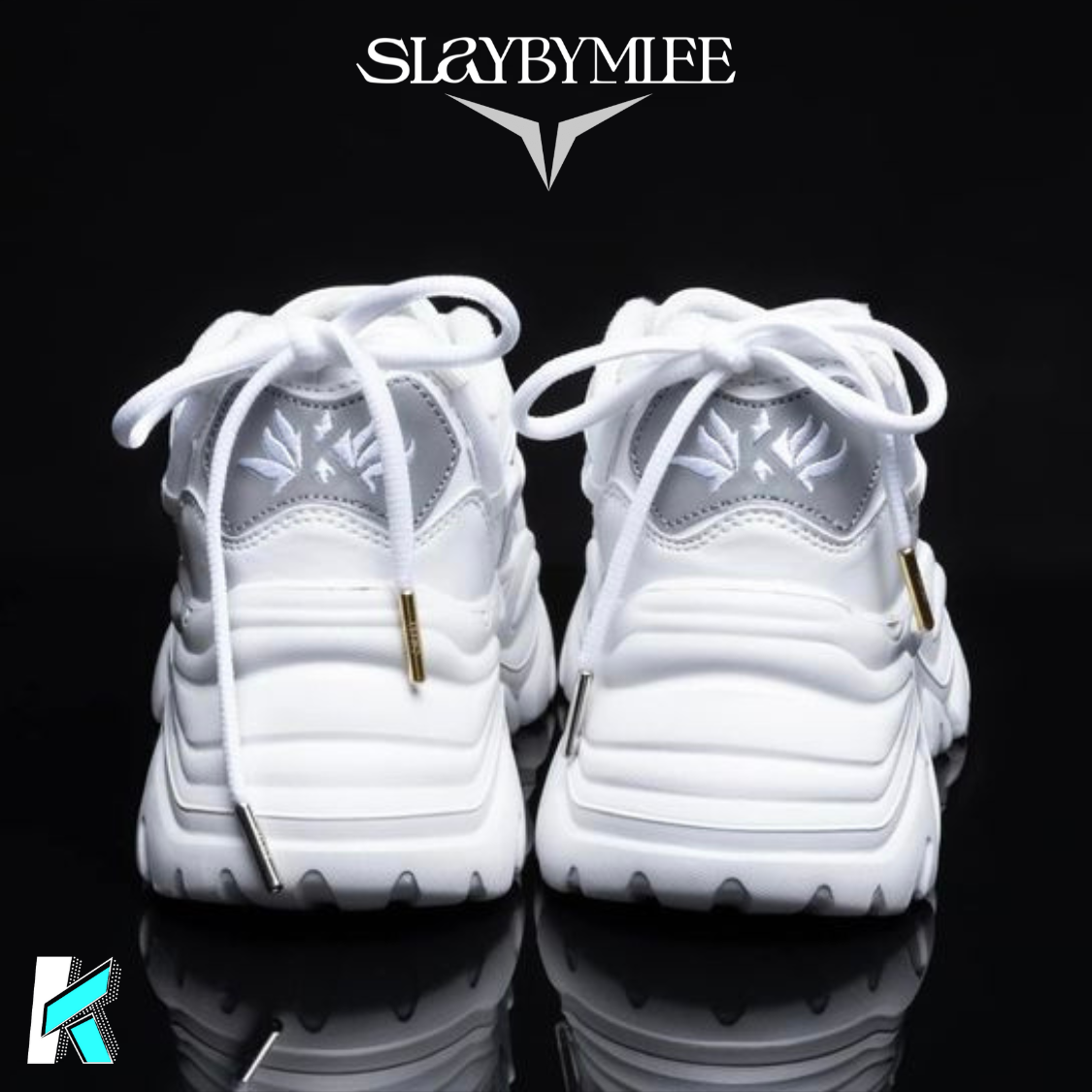 Giày đế cao SLAY BY MLEE, Sneaker Chunky All - White, Hàng chính hãng cao cấp