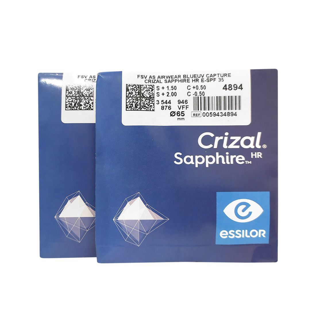 Tròng Essilor Crizal Sapphire chống ánh sáng xanh bảo vệ mắt khi ngồi máy tính điện thoại cho tầm nhìn trong suốt độ bền cao (1 cặp) 1.59