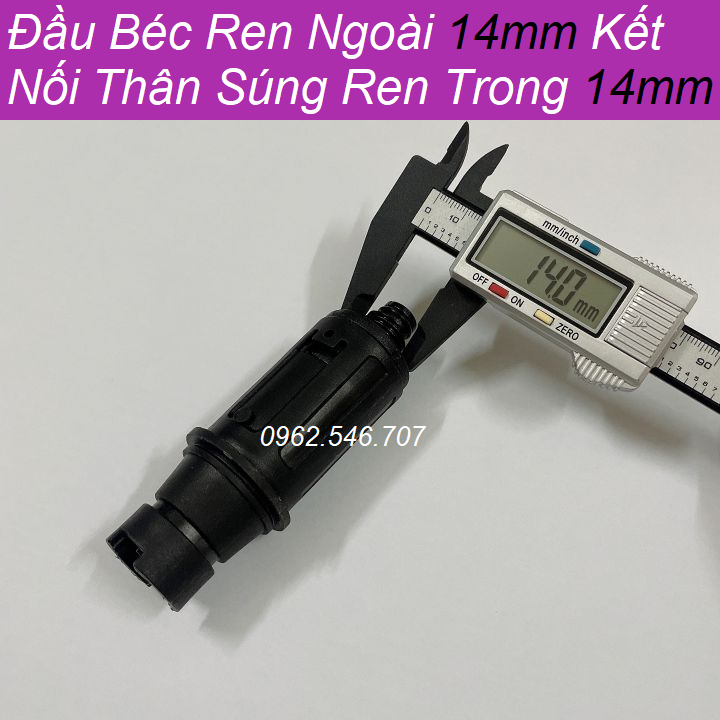 BÉC RỬA XE CAO ÁP MỎ VỊT REN 14MM - NHỰA ABS