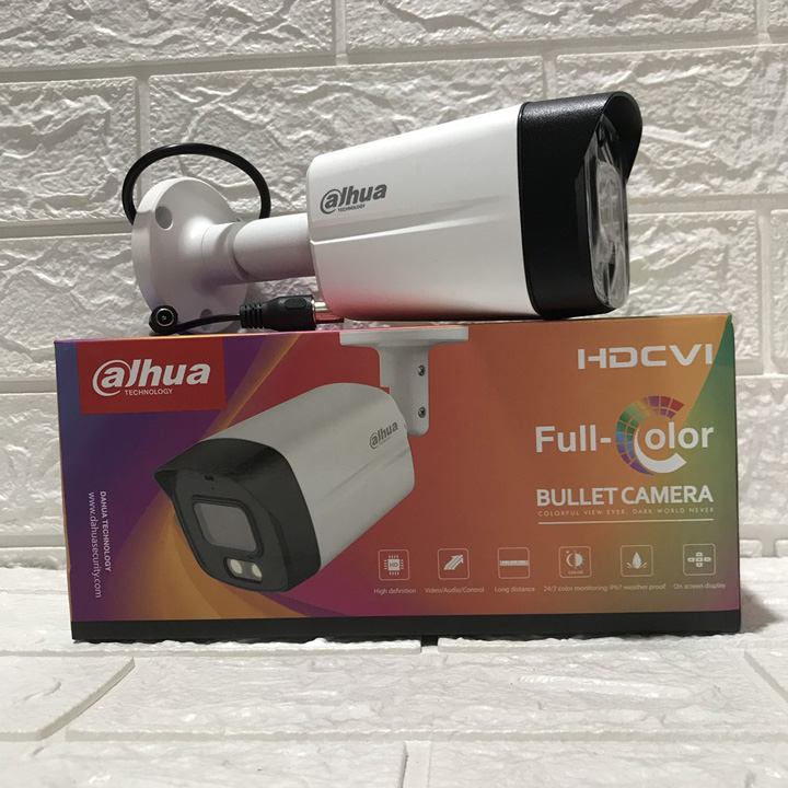 Camera thân to HDCVI 2MP FullColor DAHUA DH-HAC-HFW1239TLMP-LED nhìn đêm có màu hàng chính hãng DSS Việt Nam