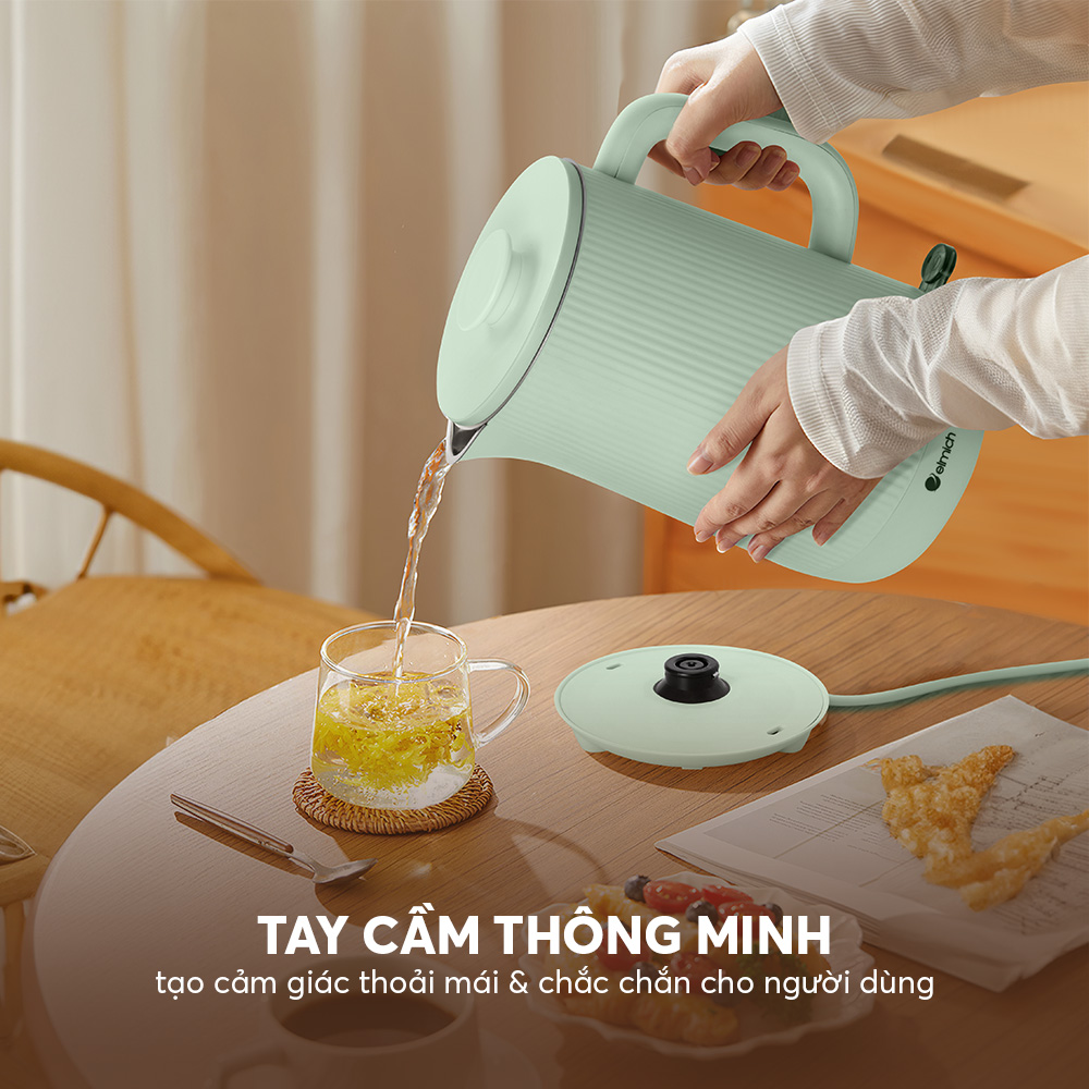 Ấm Đun Nước Siêu Tốc Elmich KEE-9145 1.6L 2100W, Hàng Chính Hãng, Công Tắc Thông MInh - JoyMall