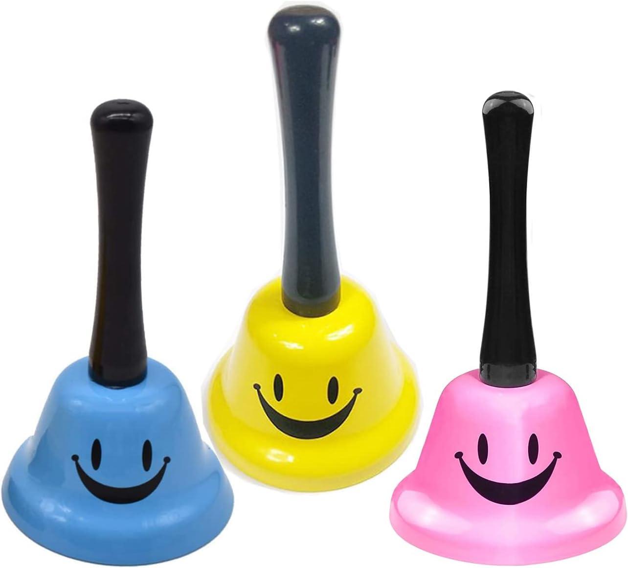 Chuông bàn 3 chiếc Chuông tiếp tân, Chuông bàn kim loại Mô hình nụ cười Chuông tay Chuông bàn cho Lễ tân khách sạn, Quán bar, Nhà bếp, Trường học, Nhà hàng, Trường Cao đẳng và Nhà kho