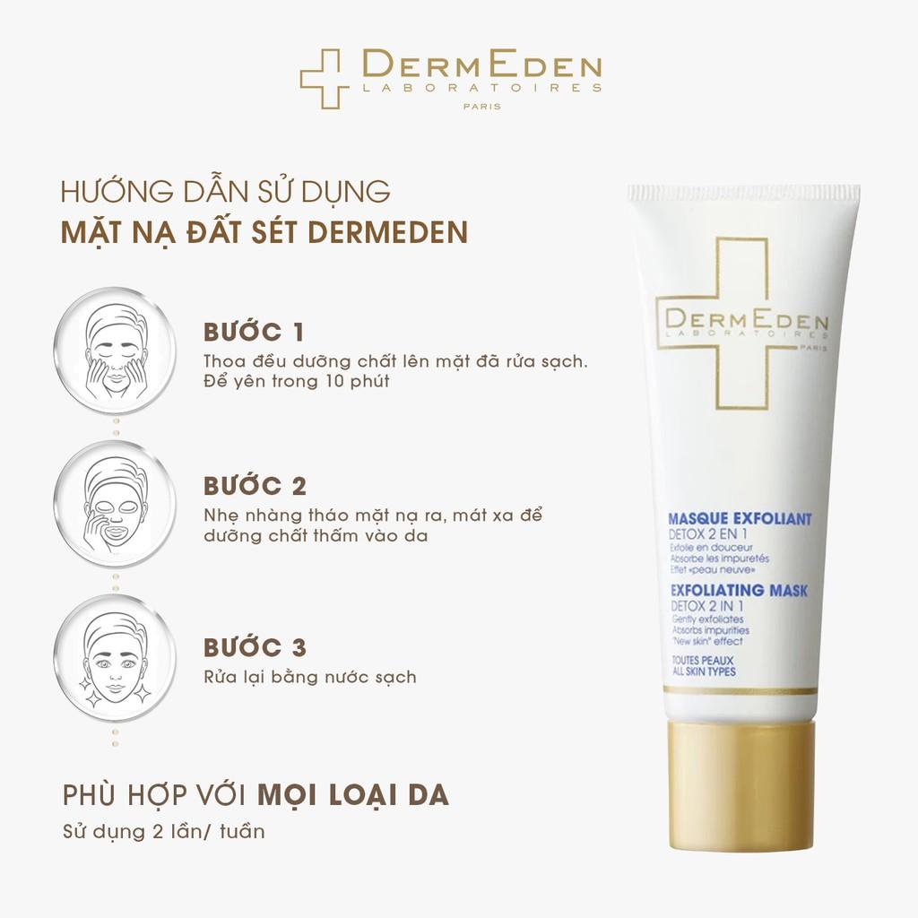 Mặt nạ đất sét giảm mụn đầu đen, kiềm dầu DERMEDEN Exfoliating Mask AHA 50ml [HSD 8/2024]