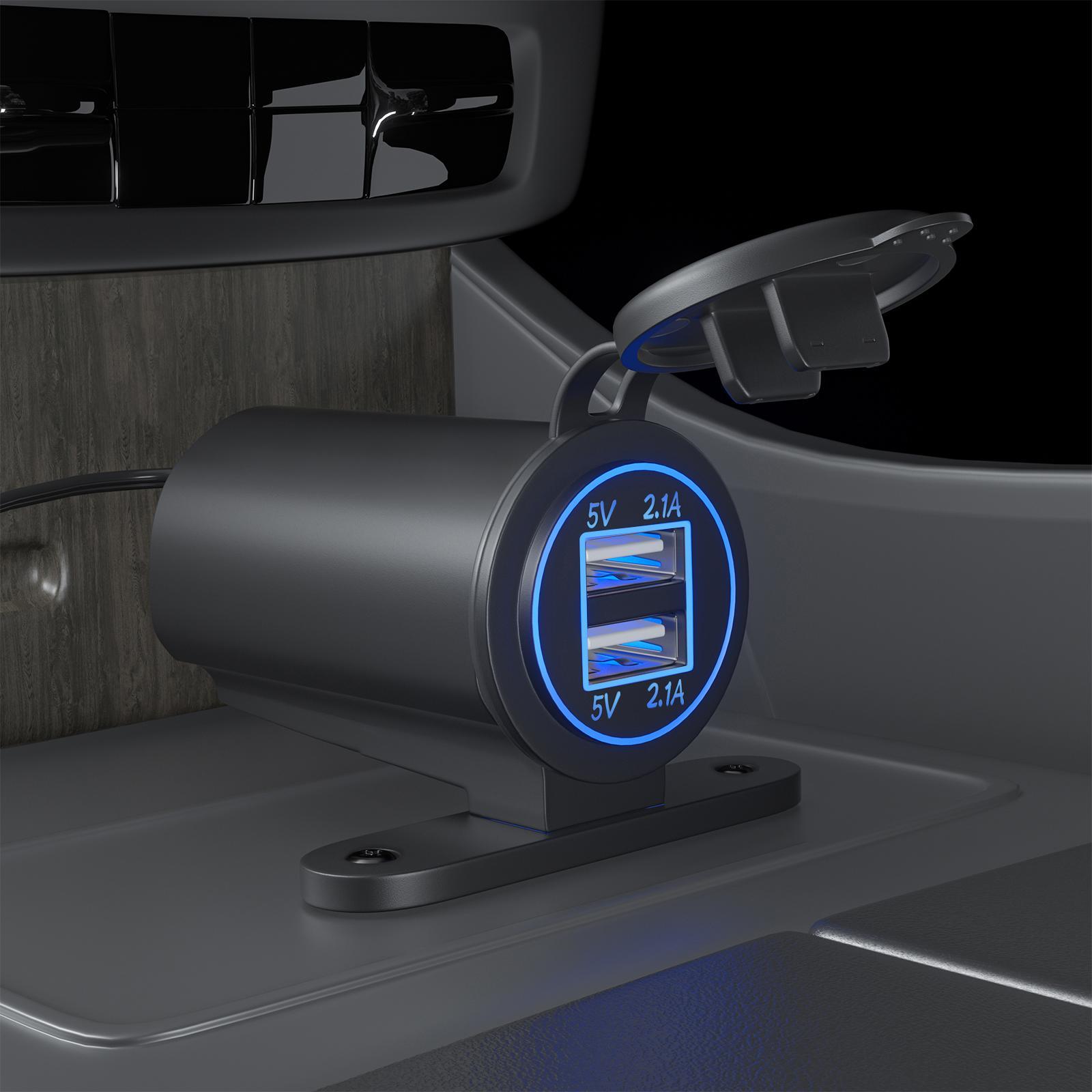 Dual USB Phone Charger Adapter 12V/24V for Automotive Mobile Phone